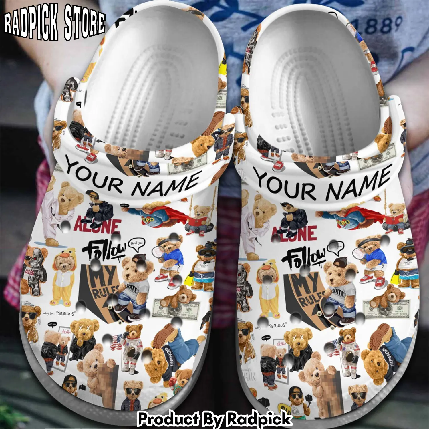 Radpick teddy bear movie cartoon clogs shoes comfortable for men women clk rp652854